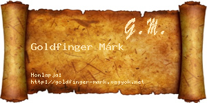 Goldfinger Márk névjegykártya